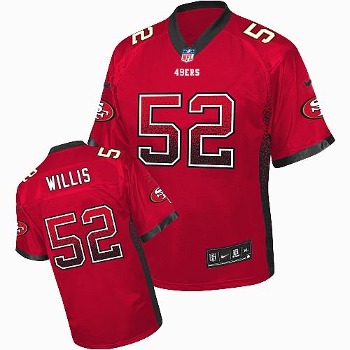 Nike 49ers #52 Patrick Willis Red Team Color Youth Stitched NFL Elite Drift Fashion Jersey