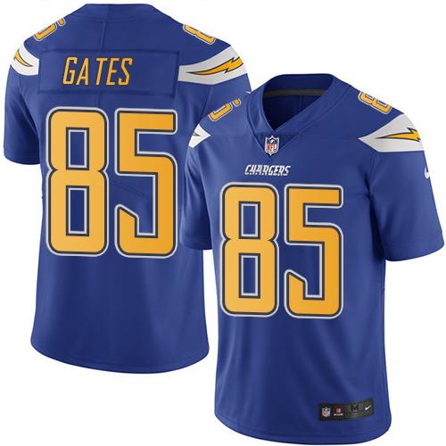 Nike Chargers #85 Antonio Gates Electric Blue Youth Stitched NFL Limited Rush Jersey