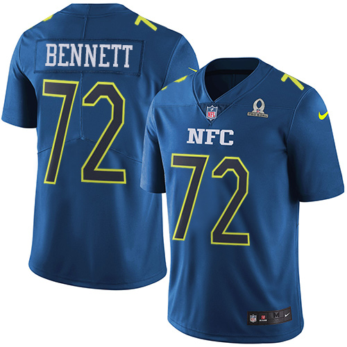 Nike Seahawks #72 Michael Bennett Navy Youth Stitched NFL Limited NFC 2017 Pro Bowl Jersey
