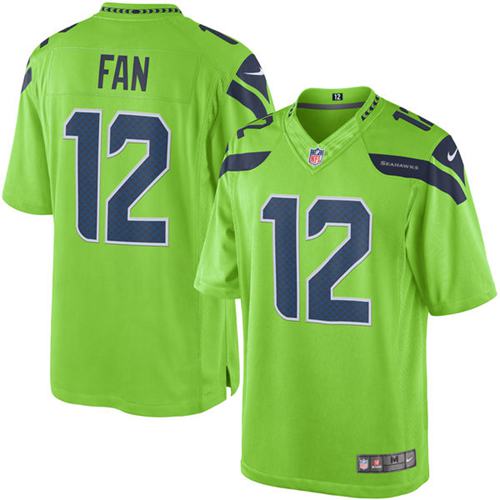 Nike Seahawks #12 Fan Green Youth Stitched NFL Limited Rush Jersey