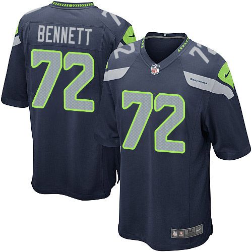 Nike Seahawks #72 Michael Bennett Steel Blue Team Color Youth Stitched NFL Elite Jersey