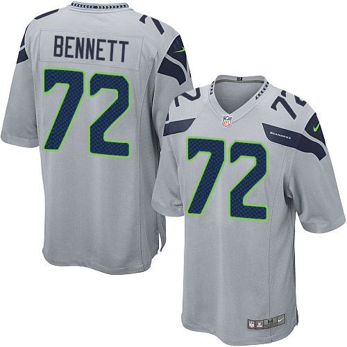 Nike Seahawks #72 Michael Bennett Grey Alternate Youth Stitched NFL Elite Jersey