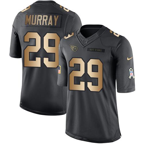 Nike Titans #29 DeMarco Murray Black Youth Stitched NFL Limited Gold Salute to Service Jersey