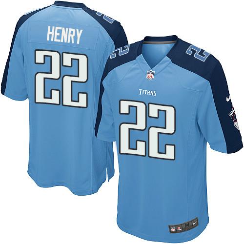 Nike Titans #22 Derrick Henry Light Blue Team Color Youth Stitched NFL Elite Jersey