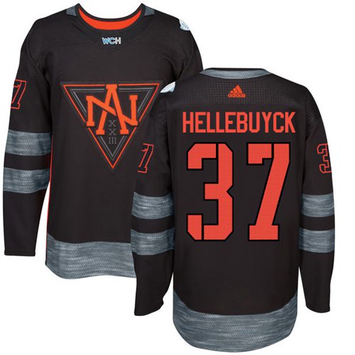 Team North America #37 Connor Hellebuyck Black 2016 World Cup Stitched Youth NHL Jersey
