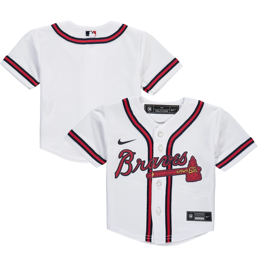 Toddlers Atlanta Braves White Blank Stitched Baseball Jersey