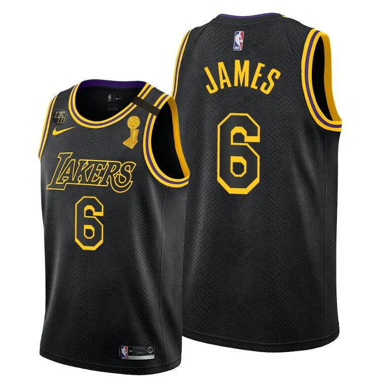 Youth Los Angeles Lakers #6 LeBron James Mamba Week Black Basketball Jersey