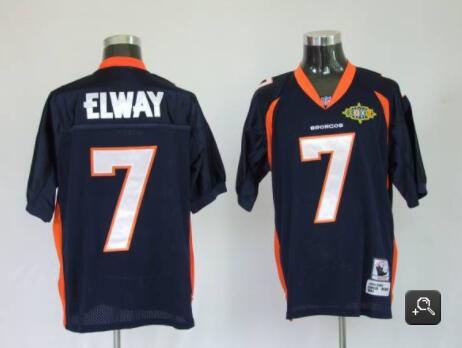 Mitchel & Ness Broncos #7 John Elway Blue With 2010 Super Bowl Patch Stitched Throwback Youth Jersey