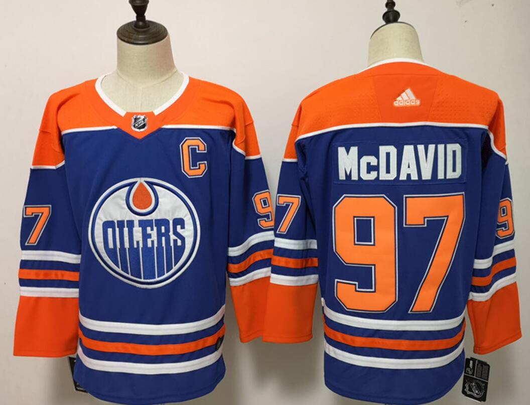 Youth's Adidas Edmonton Oilers #97 Connor McDavid Royal Blue Stitched NHL Jersey