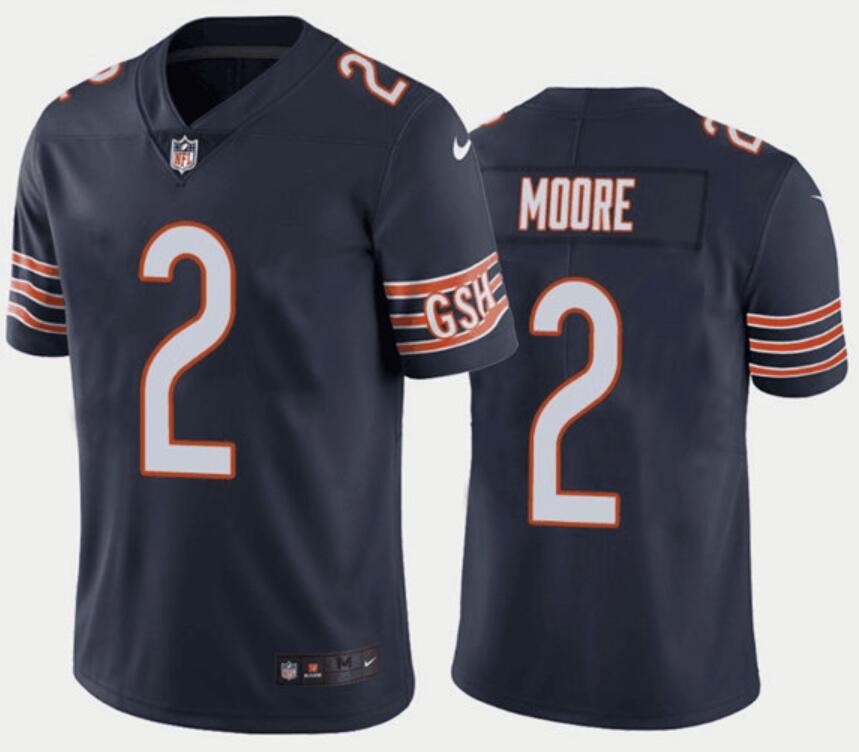 Toddlers Chicago Bears #2 D.J. Moore Navy Vapor Untouchable Stitched Football Jersey
