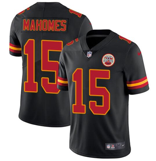 Youth Kansas City Chiefs #15 Patrick Mahomes Black Vapor Untouchable Limited Stitched NFL Jersey