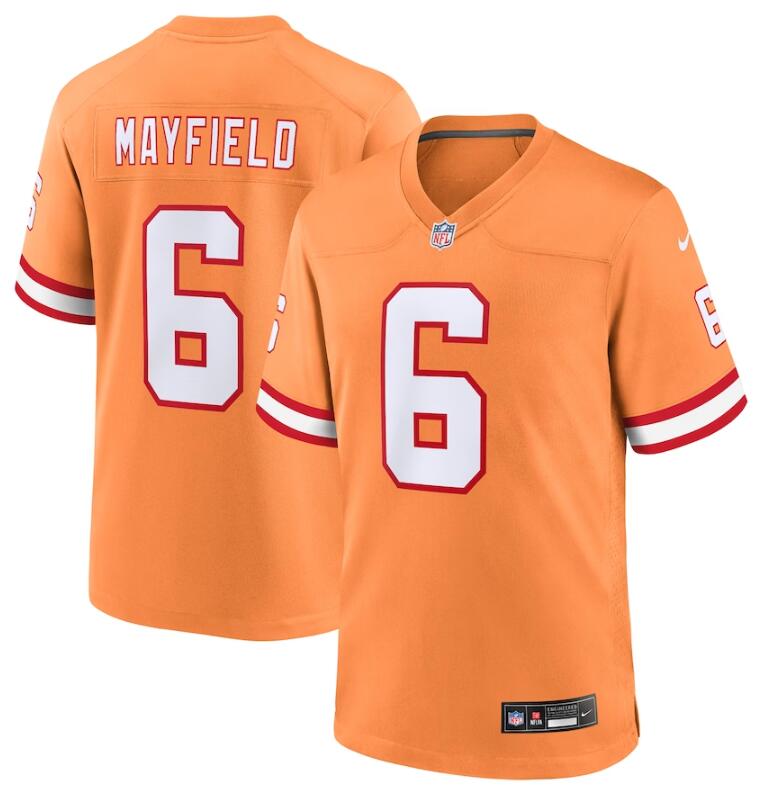 Youth Tampa Bay Buccaneers #6 Baker Mayfield Orange Game Limited Stitched Jersey