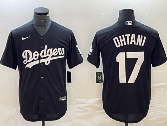 Toddlers Los Angeles Dodgers #17 Shohei Ohtani Black Cool Base Stitched Jersey