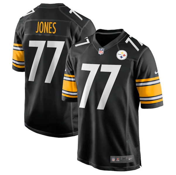 Youth Pittsburgh Steelers #77 Broderick Jones Black Stitched Game Jersey
