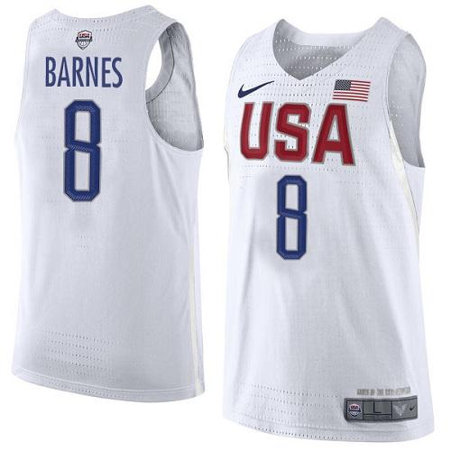 Nike Team USA #8 Harrison Barnes White 2016 Dream Team Game Youth NBA Jersey