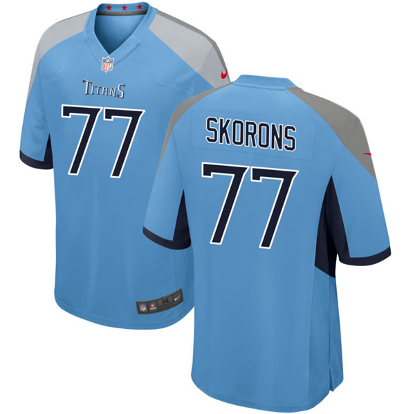 Youth Tennessee Titans #77 Peter Skoronski Blue 2023 Draft Stitched Game Jersey
