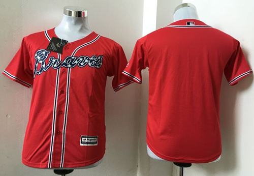 Braves Blank Red Cool Base Stitched Youth MLB Jersey