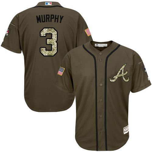 Braves #3 Dale Murphy Green Salute to Service Stitched Youth MLB Jersey