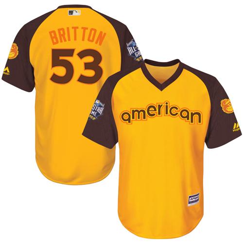 Orioles #53 Zach Britton Gold 2016 All-Star American League Stitched Youth MLB Jersey