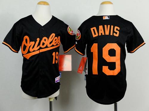 Orioles #19 Chris Davis Black Cool Base Stitched Youth MLB Jersey