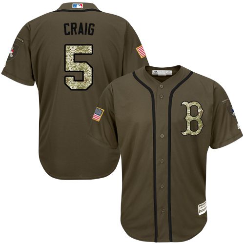 Red Sox #5 Allen Craig Green Salute to Service Stitched Youth MLB Jersey