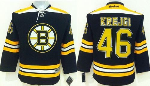 Bruins #46 David Krejci Black Youth Stitched NHL Jersey