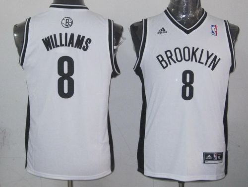 Nets #8 Deron Williams White Stitched Youth NBA Jersey