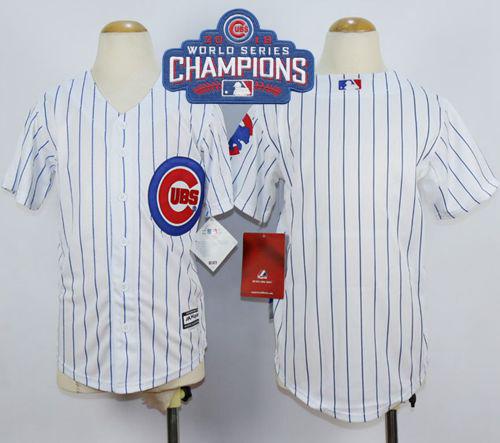 Cubs Blank White Home 2016 World Series Champions Stitched Youth MLB Jersey