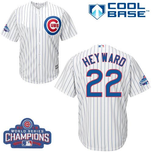 Cubs #22 Jason Heyward White Home 2016 World Series Champions Stitched Youth MLB Jersey