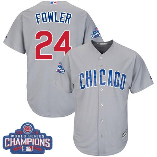Cubs #24 Dexter Fowler Grey Road 2016 World Series Champions Stitched Youth MLB Jersey