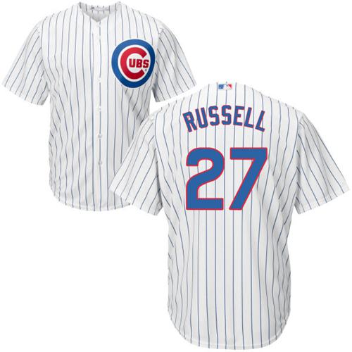 Cubs #27 Addison Russell White Home Stitched Youth MLB Jersey