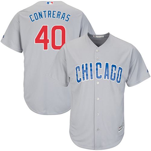 Cubs #40 Willson Contreras Grey Road Stitched Youth MLB Jersey