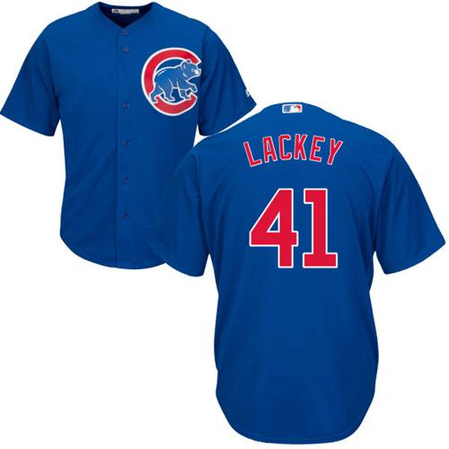 Cubs #41 John Lackey Blue Alternate Stitched Youth MLB Jersey