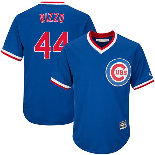 Cubs #44 Anthony Rizzo Blue Cooperstown Stitched Youth MLB Jersey
