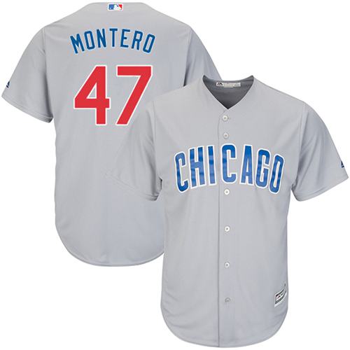 Cubs #47 Miguel Montero Grey Road Stitched Youth MLB Jersey