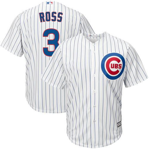 Cubs #3 David Ross White Home Stitched Youth MLB Jersey