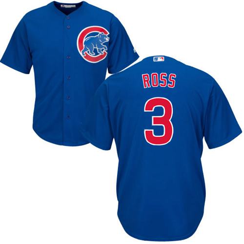 Cubs #3 David Ross Blue Alternate Stitched Youth MLB Jersey