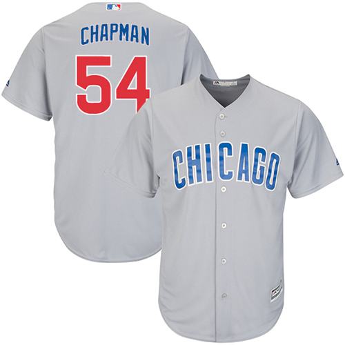 Cubs #54 Aroldis Chapman Grey Road Stitched Youth MLB Jersey