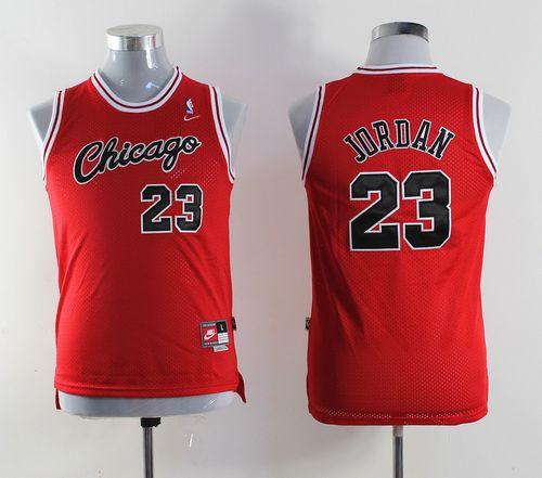 Nike Bulls #23 Michael Jordan Red Throwback Stitched Youth NBA Jersey