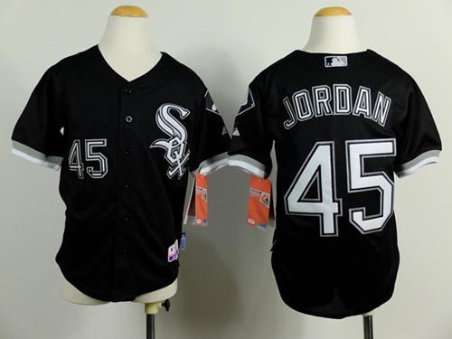 White Sox #45 Michael Jordan Black Cool Base Stitched Youth MLB Jersey