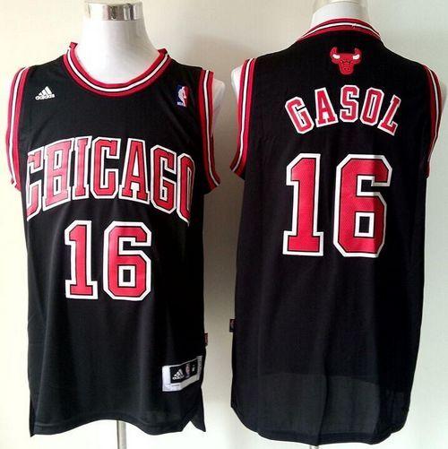 Bulls #16 Pau Gasol Black Revolution 30 Stitched Youth NBA Jersey
