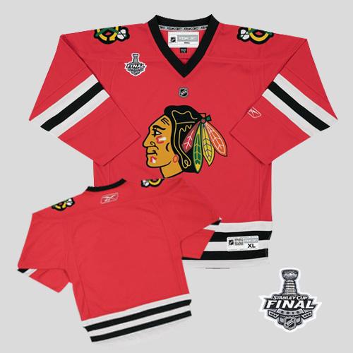 Blackhawks Blank Red 2015 Stanley Cup Stitched Youth NHL Jersey