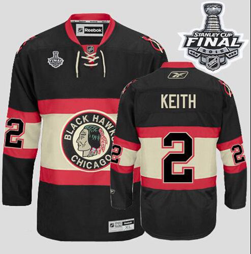 Blackhawks #2 Duncan Keith Black New Third 2015 Stanley Cup Stitched Youth NHL Jersey