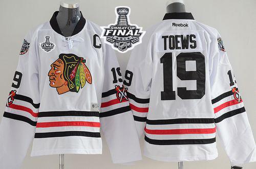 Blackhawks #19 Jonathan Toews White 2015 Winter Classic Stanley Cup Stitched Youth NHL Jersey