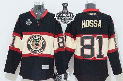Blackhawks #81 Marian Hossa Black New Third 2015 Stanley Cup Stitched Youth NHL Jersey