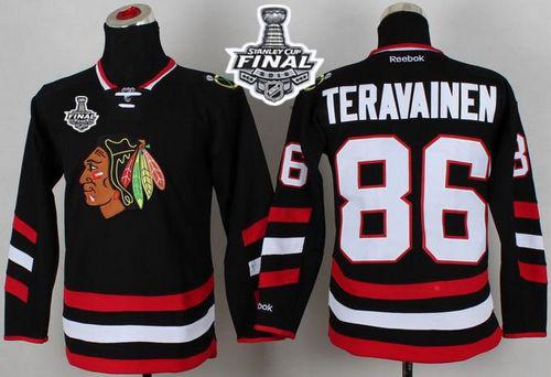 Blackhawks #86 Teuvo Teravainen Black 2014 Stadium Series 2015 Stanley Cup Stitched Youth NHL Jersey