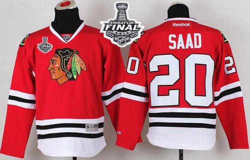 Blackhawks #20 Brandon Saad Red 2015 Stanley Cup Stitched Youth NHL Jersey