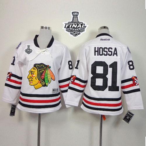 Blackhawks #81 Marian Hossa White 2015 Winter Classic 2015 Stanley Cup Stitched Youth NHL Jersey