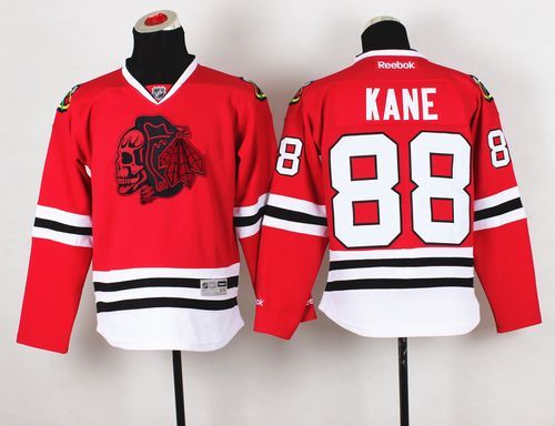 Blackhawks #88 Patrick Kane Red(Red Skull) Stitched Youth NHL Jersey