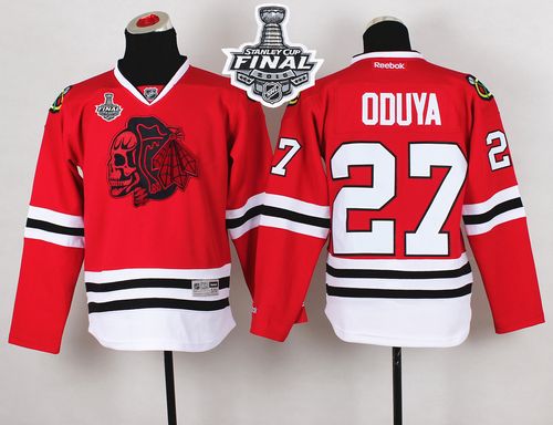 Blackhawks #27 Johnny Oduya Red(Red Skull) 2015 Stanley Cup Stitched Youth NHL Jersey